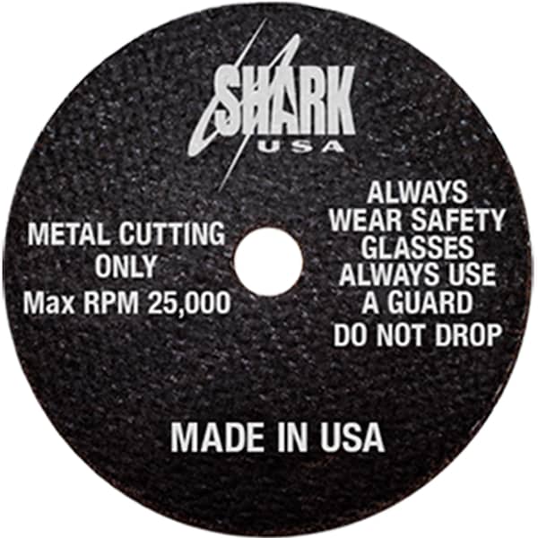 Shark Industries Cut-off Wheels, Type 1, 3 in Dia, 1/32 in Thick, 3/8 in Arbor Hole Size, Aluminum Oxide, 54 Grit 26-5 - main